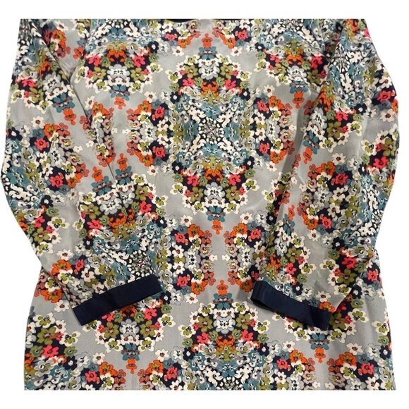 J.Crew Misty Fog Floral Silk Lined Shift Dress with Pockets Size 2 - Picture 10 of 11